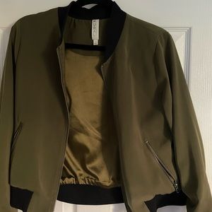 Army green bomber jacket